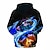 billige Cosplay til hverdagsbrug-Inspireret af Demon Slayer Agatsuma Zenitsu Kamado Tanjirou Cosplay kostume Hattetrøje Polyester / bomuldsblanding 3D Printer Harajuku Grafisk Hattetrøje Til Dame / Herre