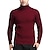 abordables Gimnasia-amitafo suéter de cuello alto casual para hombre jersey de manga larga cómodo slim fit jersey de punto con cuello vuelto elástico suave, rojo, l