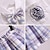abordables Sets de Vêtements pour Filles-Ensemble de Vêtements Fille Enfants Manches Longues Bleu Violet Plissé Tartan Coton Actif Vêtement de rue