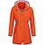 billige Softshell, Fleece &amp; Vandrejakker-kvinders regnfrakke letvægts hætteklædt lang regnfrakke udendørs åndbar regnjakker vandtætte grøftjakker orange