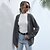 abordables Cardigans-Femme Cardigan Couleur unie Tressé Elégant Manches Longues Pull Cardigans Automne Hiver Col en V Gris Foncé