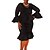 cheap Plus Size Dresses-Women&#039;s Plus Size Solid Color Sheath Dress Ruffle 3/4 Length Sleeve Work Sexy Prom Dress Spring Summer Knee Length Dress Dress / Party Dress