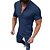 abordables Camisas de hombres-Hombre camisa de lino Camisa de verano Camisa de playa Negro Blanco Azul Piscina Manga Corta Color sólido Cuello Casual Diario Ropa