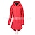 cheap Softshell, Fleece &amp; Hiking Jackets-women&#039;s solid rain jacket outdoor hoodie waterproof overcoat windproof long coat red