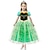 cheap Movie &amp; TV Theme Costumes-Princess Anna Dress Party Costume Christmas Dress Girls&#039; Movie Cosplay A-Line Slip Vacation Dress Green Green (With Accessories) Dress Christmas Halloween Children&#039;s Day Polyester