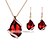 cheap Others-Jewelry Set Drop Earrings For Women&#039;s Sapphire Crystal Party Wedding Daily Rose Gold Crystal Rhinestone Pear Cut Solitaire Drop Red Blue Green / Pendant Necklace / Necklace / Earrings / Valentine
