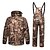 cheap Hunting Clothing-Men&#039;s Hoodie Ski Jacket with Pants Hunting Jacket with Pants Outdoor Autumn / Fall Winter Thermal Warm Windproof Fast Dry Quick Dry Clothing Suit Camo / Camouflage Polyester Taffeta Softshell