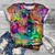 cheap Plus Size Tops-Women&#039;s Plus Size Tops T shirt Tee Graphic Patterned Optical Illusion Short Sleeve Print Streetwear Exaggerated Preppy Round Neck Cotton Spandex Jersey Daily Holiday