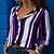 economico Tops &amp; Blouses-Per donna Blusa Camicia A strisce Manica lunga Colletto Essenziale Top Cotone Nero Viola Vino