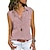 cheap Tops &amp; Blouses-Women&#039;s Blouse Shirt Wine Pink Lotus color Pocket Plain Daily Work Sleeveless Shirt Collar Basic Regular S / Quick Dry / Lightweight