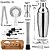 cheap Barware-Insulated Cocktail Shaker Mixer Bartender Kit Cocktail Shaker Mixer Stainless Steel 750ml Bar Tool Set with Stylish Bamboo Stand Perfect Home Bartending Kit and Martini Cocktail Shaker Set