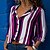 cheap Tops &amp; Blouses-Women&#039;s Blouse Shirt Striped Long Sleeve Shirt Collar Basic Tops Cotton Black Purple Wine