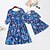 preiswerte New Arrivals-Mama und ich Kleid Grafik Bedruckt Blau Maxi Ärmellos Passende Outfits / Sommer