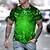 baratos Tank Tops-Homens Camiseta Gráfico 3D Impressão 3D Decote Redondo Diário Feriado Manga Curta 3D Imprimir Blusas Básico Casual Verde Azul Preto / Verão