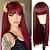 cheap Synthetic Wigs-Synthetic Wig Natural Straight Braid Neat Bang Wig Burgundy Long A1 A2 A3 A4 A5 Synthetic Hair Women&#039;s Cosplay Party Fashion Burgundy Mixed Color