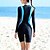 baratos Surfar,mergulho &amp; snorkel-Mulheres Proteção Solar UV UPF50+ Respirável Segunda-pele para Mergulho Manga Longa Zíper Frontal Roupa de Banho roupa de banho Retalhos Natação Mergulho Surfe Snorkeling Verão / Com Stretch