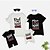 cheap New Arrivals-Family Look Tops Graphic Print Black Short Sleeve Matching Outfits / Summer
