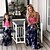 cheap New Arrivals-Mommy and Me Dresses Floral Print Pink Blue Light Purple Sleeveless Maxi Mommy And Me Outfits Boho Matching Outfits