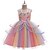 cheap Girls&#039; Dresses-Kids Little Girls&#039; Dress Rainbow Bow Purple Blushing Pink White Midi Sleeveless Cute Dresses Regular Fit Baby