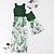 cheap New Arrivals-Mommy and Me Dress Graphic Print Light Green Maxi Sleeveless Matching Outfits / Summer
