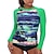 abordables Beach Dresses-traje de baño de manga larga con protección uv para mujer, traje de baño estampado, rashguard, ajustado, top verde l