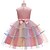 preiswerte Kleider für Mädchen-Kinder Wenig Mädchen Kleid Regenbogen Schleife Purpur Rosa Weiß Midi Ärmellos nette Art Kleider Normale Passform Baby