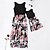 cheap New Arrivals-Mommy and Me Dress Graphic Print Black Maxi Sleeveless Matching Outfits / Summer