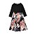 cheap New Arrivals-Family Look Dress Graphic Print Black Maxi Long Sleeve Matching Outfits / Summer