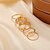 baratos Anéis-Anel de banda Clássico Dourado Liga Coração Estiloso Simples Europeu 5pçs Ajustável / Mulheres / Anel ajustável