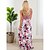 billige New Arrivals-Mor og mig Kjoler Blomstret Trykt mønster Lys Lilla Blå Lyserød Maxi Uden ærmer Boheme Matchende outfits / Sommer / Sød