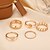 cheap Rings-Band Ring Classic Gold Alloy Heart Stylish Simple European 5pcs Adjustable / Women&#039;s / Adjustable Ring
