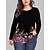 cheap Plus Size Tops-Women&#039;s Plus Size Tops T shirt Graphic Butterfly Long Sleeve Print Hoodie Crewneck Cotton Spandex Jersey Daily Holiday Black