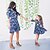 cheap New Arrivals-Mommy and Me Dress Graphic Print Blue Maxi Sleeveless Matching Outfits / Summer