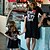 cheap New Arrivals-Mommy and Me Dress Graphic Print Black Knee-length Short Sleeve Matching Outfits / Summer