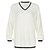 preiswerte Pullover-Damen V-Ausschnitt Pullover Weste Schuluniform Zopfmuster übergroße Fledermaus Ärmel Cricket-Pullover Pulover Tops weiß