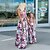 preiswerte New Arrivals-Mama und ich Kleider Blumen Bedruckt Violett Blau Rosa Maxi Ärmellos Boho Passende Outfits / Sommer / Süß