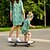 preiswerte New Arrivals-Mama und ich Kleid Grafik Bedruckt Grün Knielang Halbe Ärmel Passende Outfits / Sommer