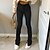 abordables Pants-Femme basique Mode Pantalon de Yoga Fluide Fendu Maigre Pantalons Pantalon Toute la longueur Pantalon Micro-élastique Décontractée du quotidien Coton Plein Taille médiale Confort Mince Noir Gris Kaki