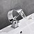 abordables Brico &amp; Déco-robinet de lavabo de salle de bain monocommande en laiton matériel central et cascade ti-pvd doré/nickel brossé/bronze huilé/chrome robinets de bain