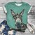 cheap Plus Size Tops-Women&#039;s Plus Size Tops T shirt Tee Graphic Animal Short Sleeve Print Basic Preppy Crewneck Cotton Spandex Jersey Daily Holiday Spring Summer Green Blue