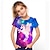 billige T-skjorter og bluser til jenter-Jente T skjorte Kortermet T-skjorte Grafisk 3D-utskrift Aktiv søt stil Polyester Rayon Skole Barn 3-12 år 3D-trykt grafikk Skjorte