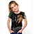 abordables t-shirts 3d fille-T-shirt Fille Enfants Manche Courte 3D effet Cheval Arc-en-ciel Enfants Hauts Eté Actif basique Ecole Extérieur du quotidien 3-12 ans