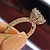 cheap Women&#039;s Jewelry-1pc Ring Promise Ring Women&#039;s Christmas Birthday Party Evening 3D Zircon Copper Gold Plated Precious
