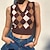 billige Sweaters-Dame Vest Geometrisk Stilfuld Afslappet Uden ærmer Sweater Cardigans Efterår Forår Sommer V-hals / I-byen-tøj / Tynd / Bomuld