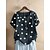 cheap Plus Size Tops-Women&#039;s Plus Size Tops Graphic Daisy Blouse Shirt Round Neck Short Sleeve Spring Summer Cute Navy Red Wine Green Big Size L XL 2XL 3XL 4XL