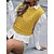 abordables Pulls-Femme Gilet Couleur unie Tricoté Manches courtes Pull Cardigans Automne Printemps Col Ras du Cou Violet Jaune Rose Claire
