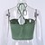 cheap Tops &amp; Blouses-Women&#039;s Solid Colored Causal Holiday Sleeveless Camisole Crop Top Tank Top Halter Neck Drawstring Basic Essential Vacation Sexy Tops Green White Black S / Summer