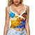 cheap Tank Tops-Women&#039;s Camisole Crop Top Tank Top Galaxy Graphic V Neck Lace Trims Basic Streetwear Tops Slim Blue Yellow Green