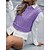 abordables Jerséis-Mujer Chaleco Color sólido De Punto Mangas cortas Cárdigans suéter Otoño Primavera Cuello Barco Morado Amarillo Rosa