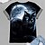 cheap Plus Size Tops-Women&#039;s Cat Graphic Cotton Jersey Plus Size Tee
